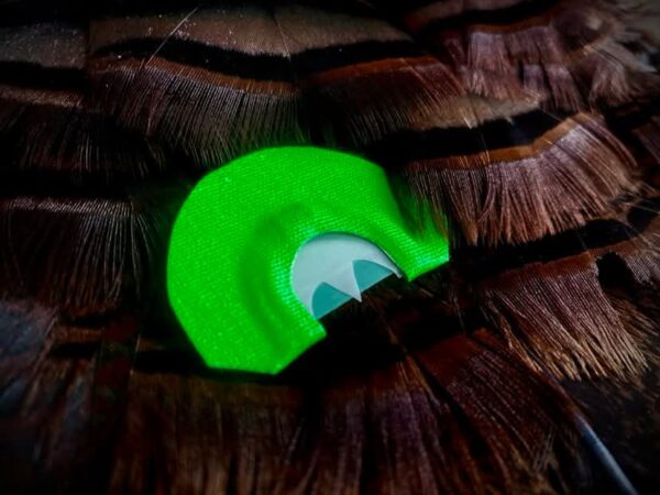 Long Beard Super Rasper Fluorescent Green Bat Wing Cut Raspy Turkey Calls Perfect for Long Range Yelps and Realistic Purrs | Coureur Des Bois