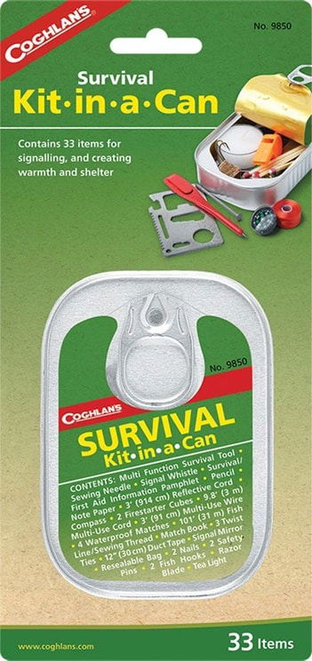 Survival kit in a can