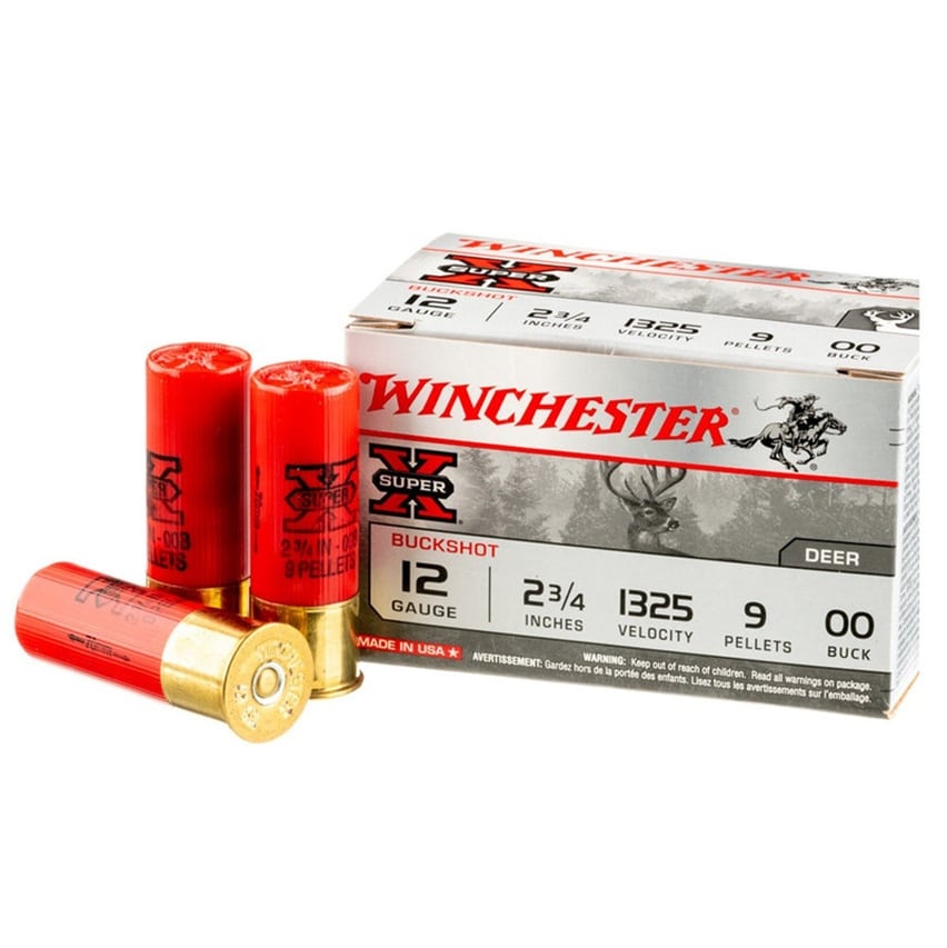 Winchester super x 12ga 2 3/4 1325fps 9 pellets 00buck