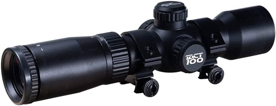 Excalibur scope Tact 100 1.5- 5 X 32mm, 30mm tube, multi-colour illuminated multirange reticle to 100yd