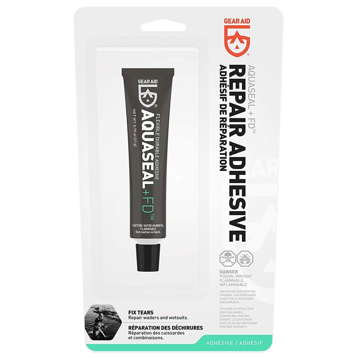 GEAR AID Aquaseal FD Flexible Repair Adhesive for Outdoor Gear and Vinyl, Clear Glue, 0.75 oz