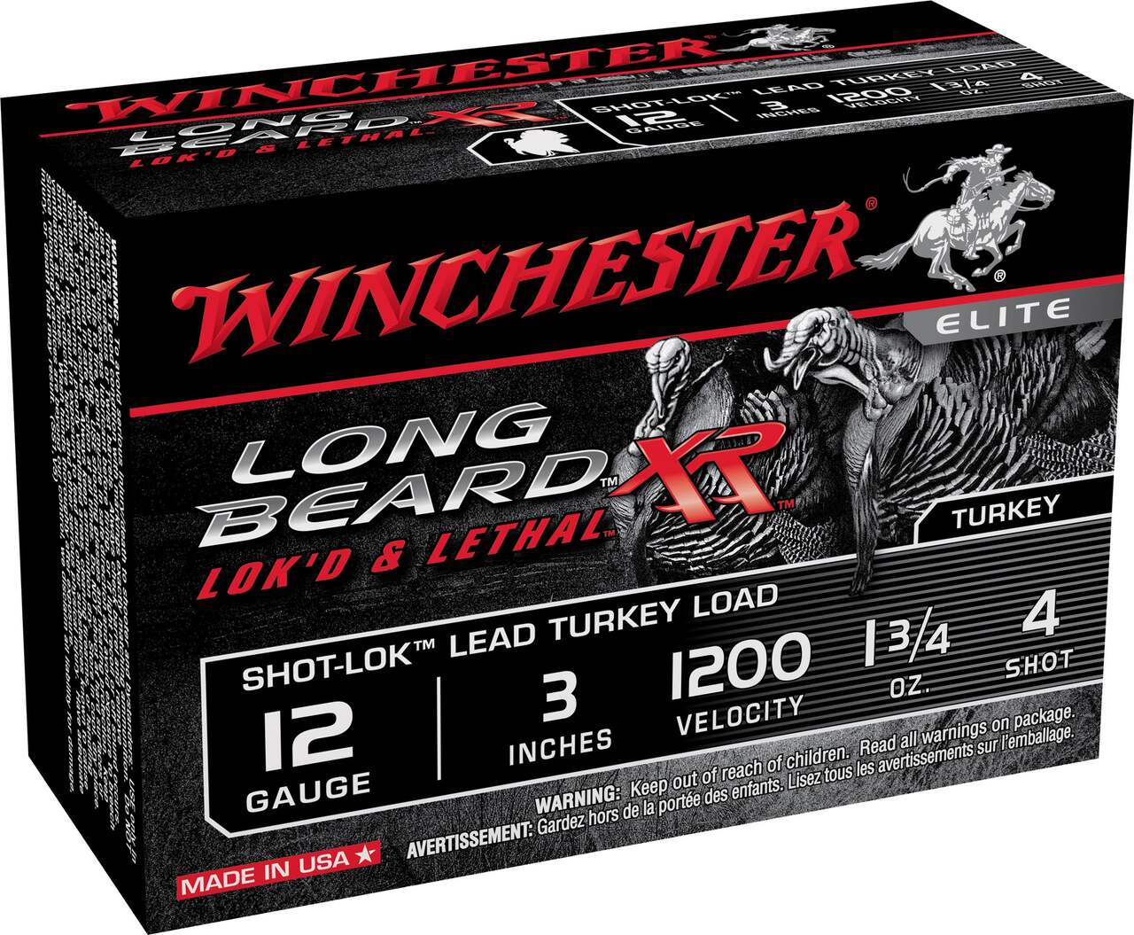 Winchester Double XR High Velocity Turkey Load 12ga 3in 1200 Fps 1 3/4 Oz 4 Shot