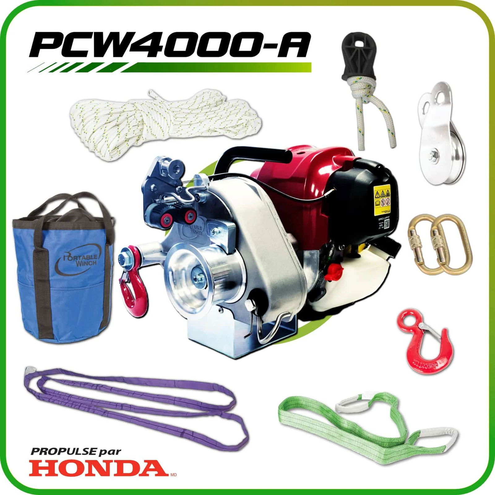 PCW4000-A GX50 GAS-POWERED PORTABLE WINCH