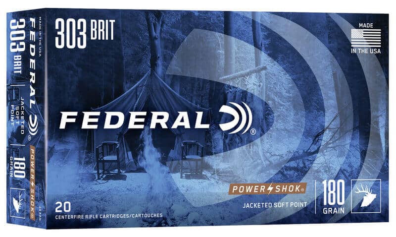FEDERAL POWER SHOCK 303 BRITISH 180GR JACKETED SOFT POINT