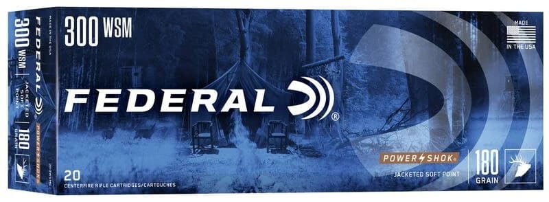FEDERAL POWER-SHOK RIFLE 300 WSM 180 GRAIN, 2980 FPS