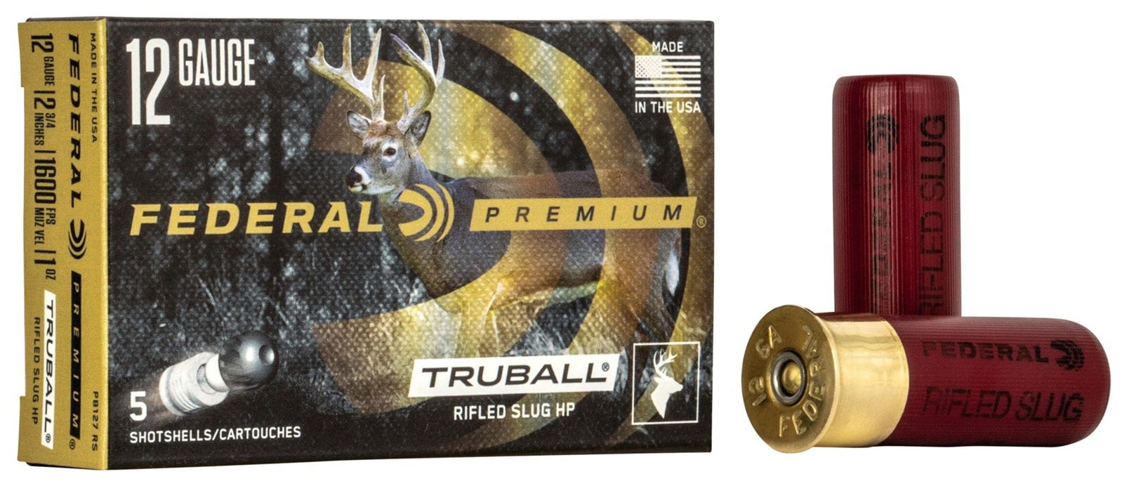 Federal Premium  Truball Rifled Slug Hp 12ga 2 3/4 in 1600 Fps 1 Oz