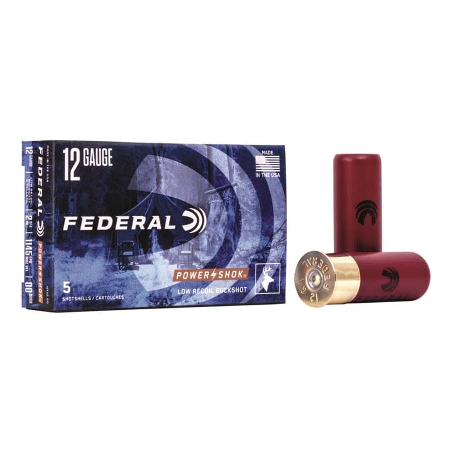 Federal Power Shok 12ga low Recoil Buckshot 9 Pellets 2 3/4 in 1145 Fps 00 Buck