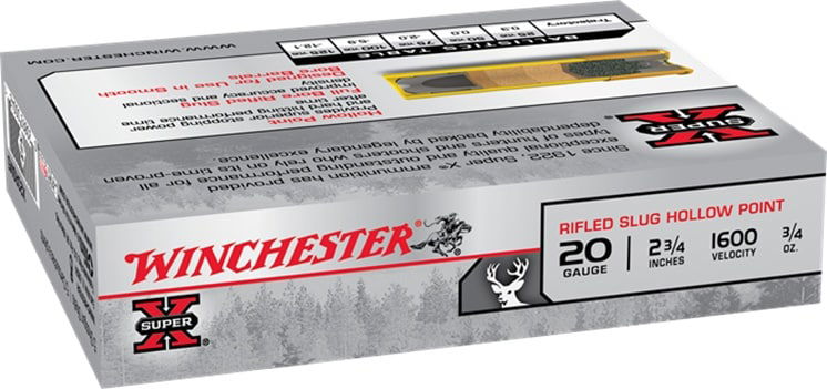 Winchester Super X Rifles Slug hollow Point 20ga 2 3/4 in 1600 Fps 3/4 Oz