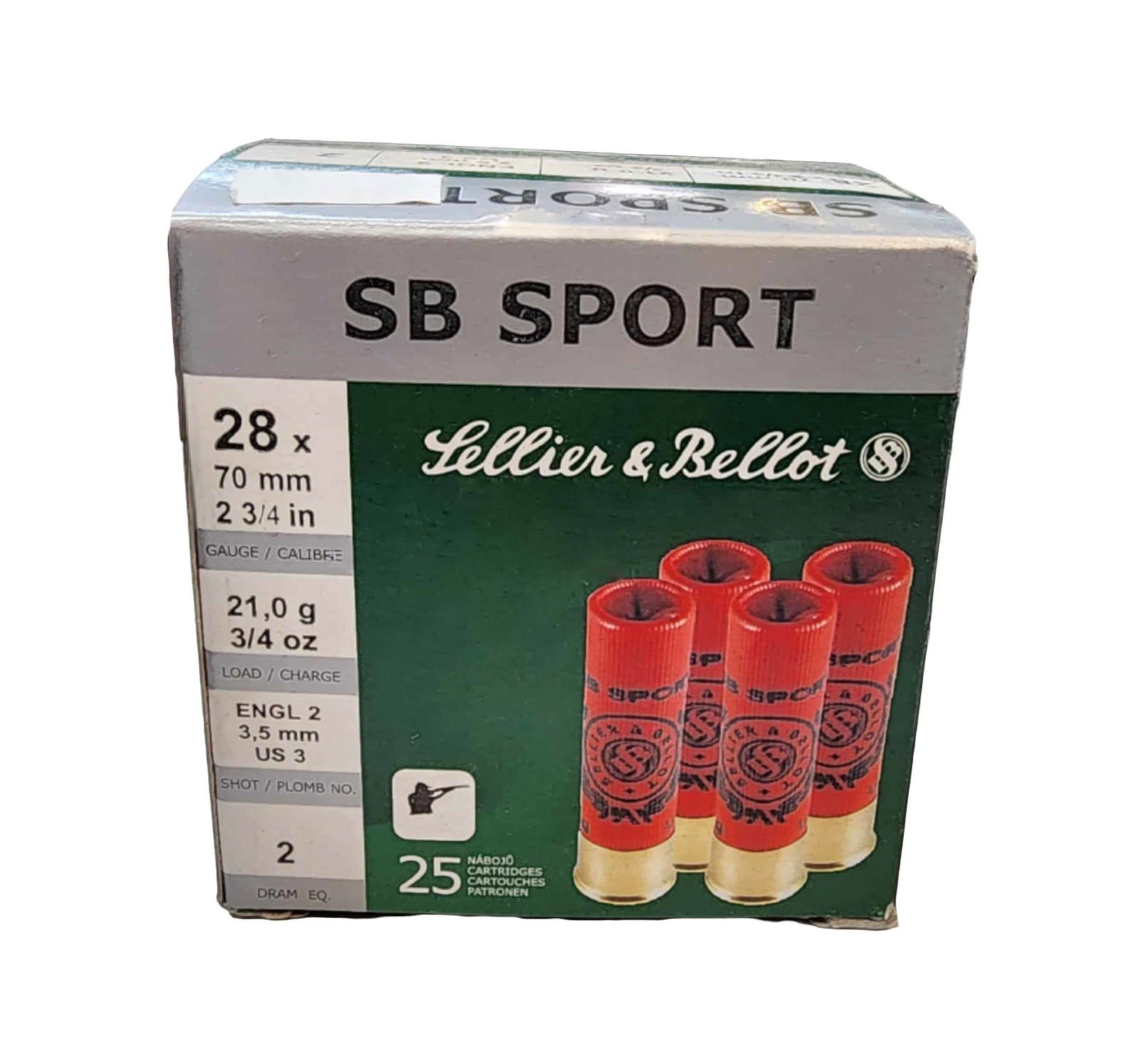 Sellier & Bellot 28ga 2 3/4in 3/4 Oz 2 Shot