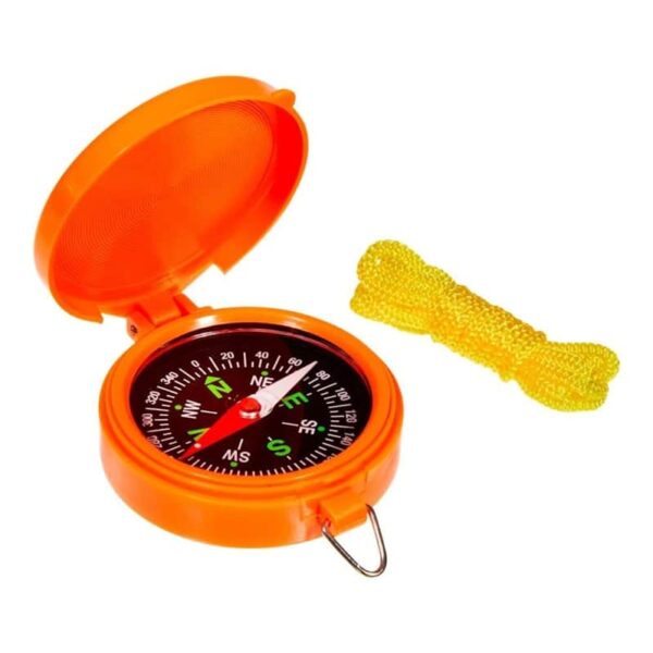 Allen Company Pocket Compass with Lid, Luminous Dial, Orange