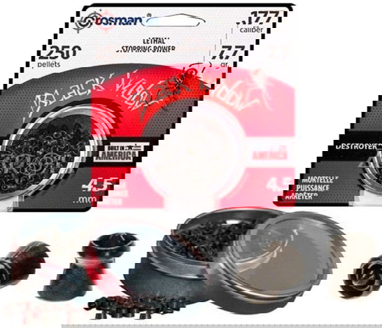 Crosman Calibre .177 250 Pellets Lethal Stopping Power Black Widow Destroyer 7.7gr 4.5mm