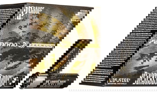 Federal premium 25 steel waterfowl shotshells blackcloud 12 gauge 3" 1450fps 1 1/4 oz bb shot steel
