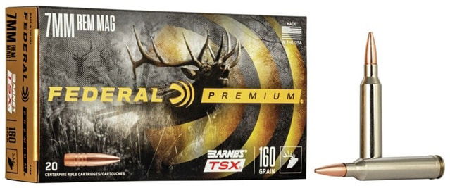 FEDERAL PREMIUM 7MM REM MAG 160GR BARNES TSX