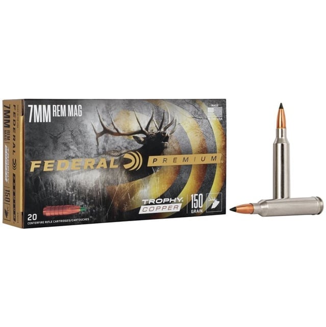 FEDERAL PREMIUM 7MM REM MAG 150GR TROPHY COPPER