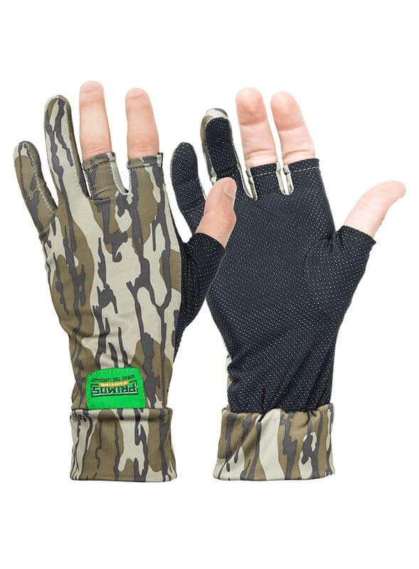 Primos MOSSY OAK BOTTOMLAND Stretch Fingerless Grip Gloves