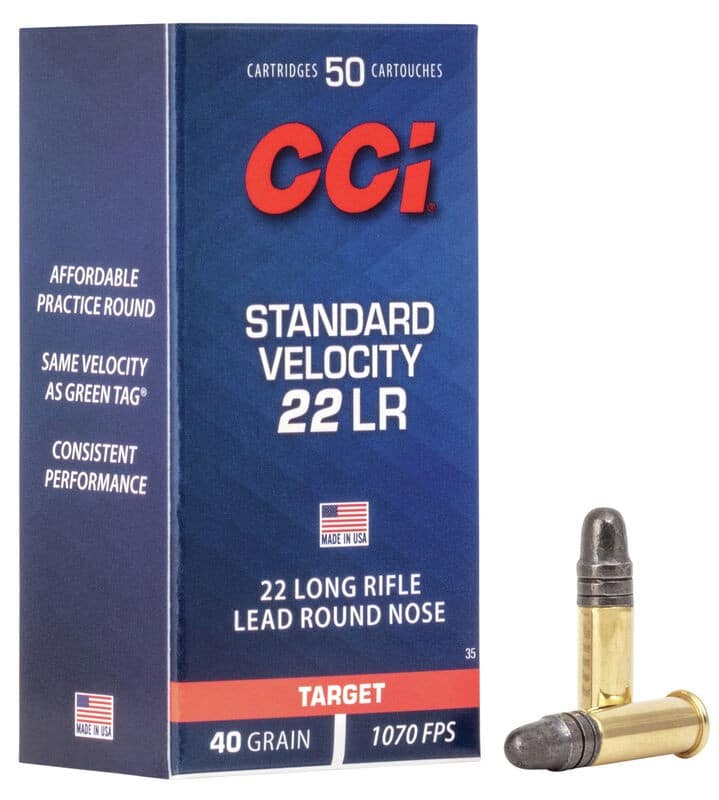 CCI STANDARD VELOCITY 22LR LEAD ROUND NOSE TARGET 40GR 1070FPS