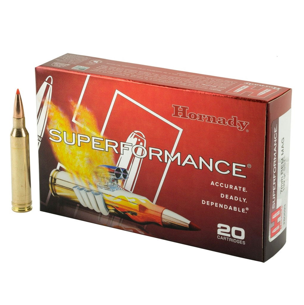 HORNADY SUPERFORMANCE, 7MM REM MAG, 139GR, SST